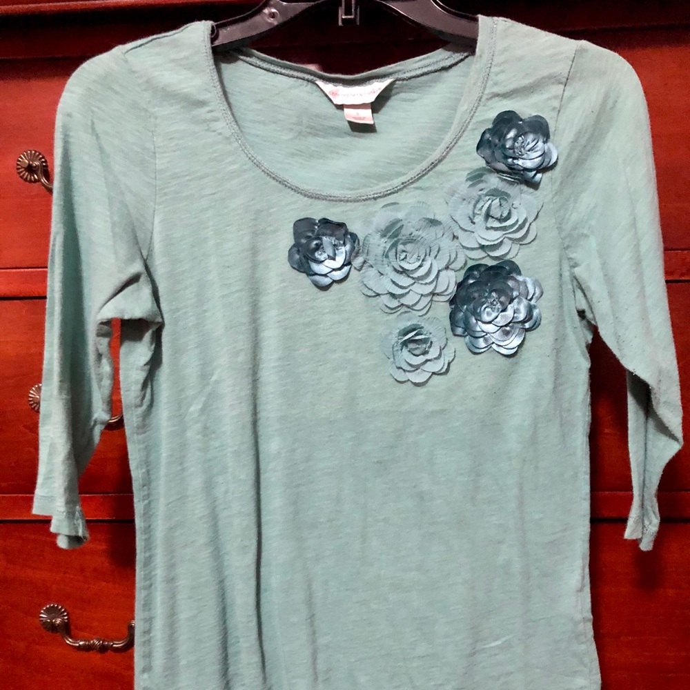 Christopher&Banks Top, Teal, Small